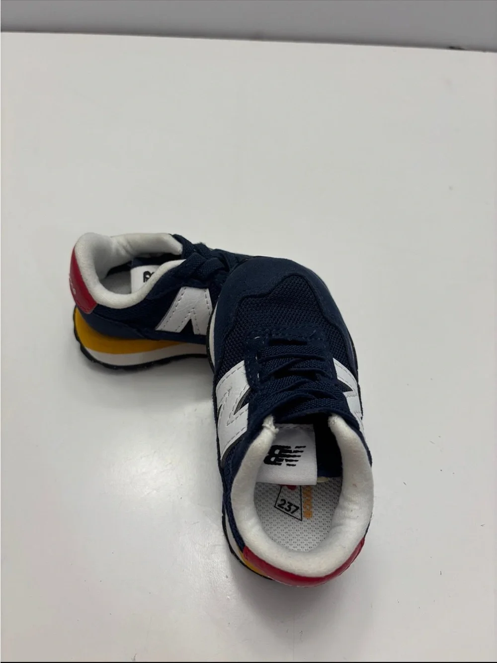 NEW BALANCE TODDLER 237 NAVY BUNGEE SNEAKERS size 5